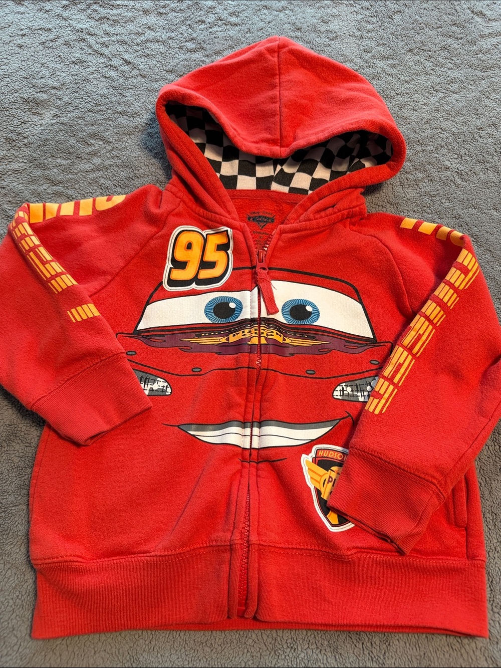 Cars Lightning McQueen Toddler Size 3T Red Full Zip Hoodie
